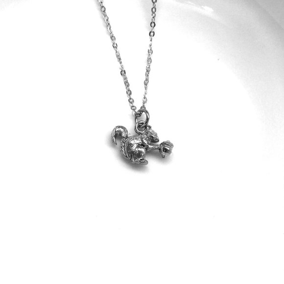 Cute Squirrel Charm Necklace - Picture 2 of 2